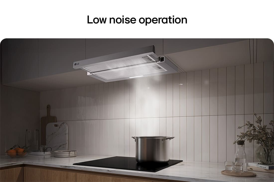 LG Απορροφητήρας Συρόμενος LG 60cm inox με ισχυρή απορρόφηση και LED φωτισμό, Συρόμενος απορροφητήρας σε χαμηλά φωτιζόμενη κουζίνα, που απομακρύνει ατμούς από κατσαρόλα., HT3Z2413S, thumbnail 7