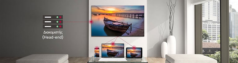 Με τη λειτουργία SoftAP της τηλεόρασης, συνδέστε άλλες συσκευές, όπως κινητά τηλέφωνα, φορητούς υπολογιστές και tablet.