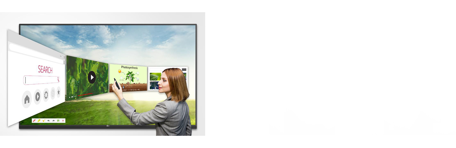 Μια γυναίκα αναζητά πληροφορίες μέσω του προγράμματος περιήγησης.