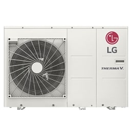 Μπροστινή όψη λευκού ορθογώνιου LG R32 Monobloc S με έναν κυκλικό ανεμιστήρα και το λογότυπο LG επάνω δεξιά.2