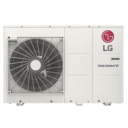 Μπροστινή όψη λευκού ορθογώνιου LG R32 Monobloc S με έναν κυκλικό ανεμιστήρα και το λογότυπο LG επάνω δεξιά.2