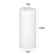 LG Αντλία θερμότητας για παραγωγή ζεστού νερού χρήσης (Water Heater) R290 100 l, Το εξωτερικό του θερμαντήρα νερού αντλίας θερμότητας LG (WH10ESF0.HA) με ένδειξη των διαστάσεων. Έχει διαστάσεις 540 mm × 1.280 mm × 565 mm., WH10ESF0 HA, thumbnail 3