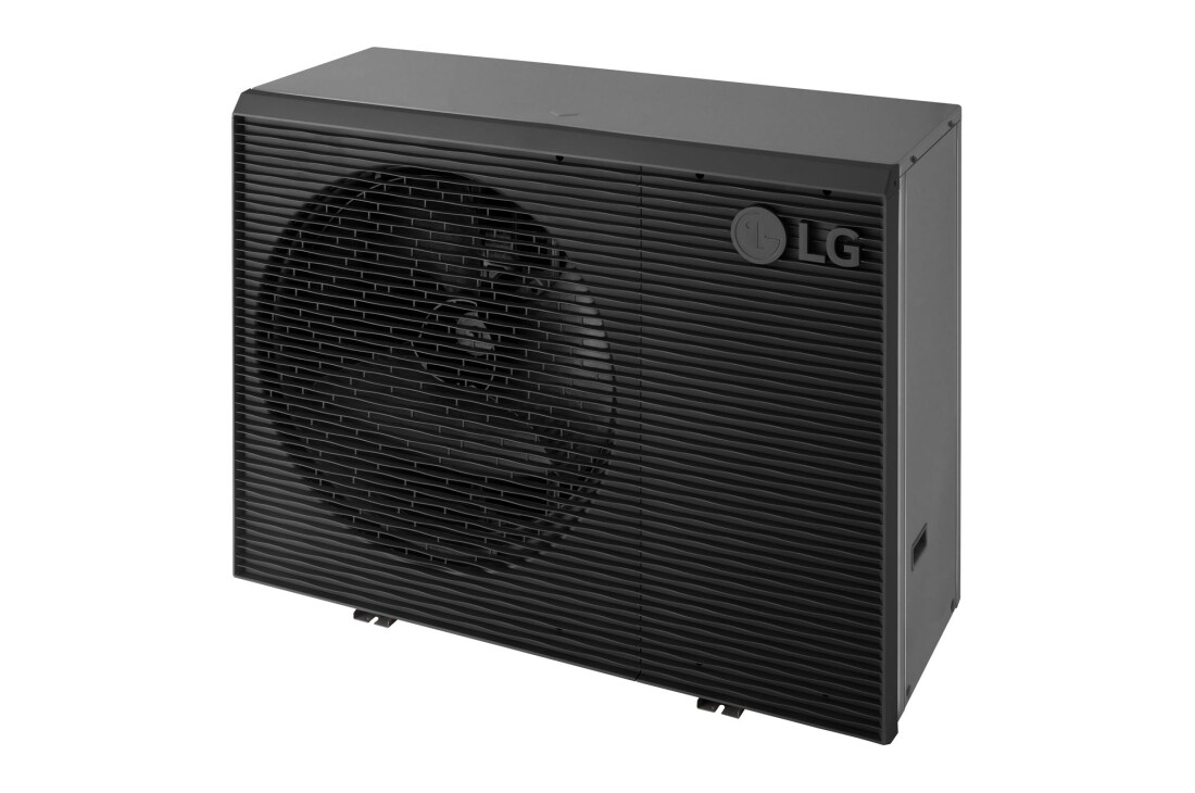 LG R290 Monobloc S, 3Ø, 12kW, Δεξιά προοπτική όψη της εξωτερικής μονάδας LG R290 Monobloc S, HM123HFS UB41, thumbnail 7