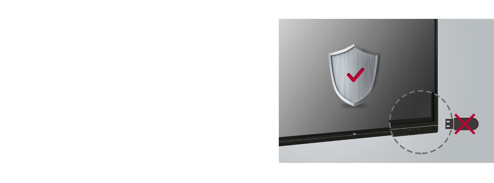 Δεν είναι δυνατή η σύνδεση μονάδας USB στην οθόνη για λόγους ασφαλείας.