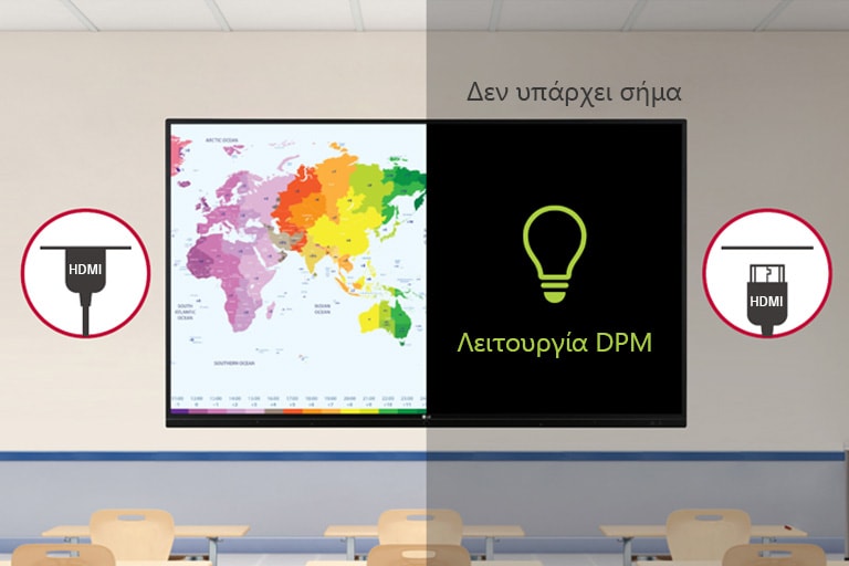 Με τη λειτουργία διαχείρισης ενέργειας της οθόνης (DPM), επιτυγχάνετε αποτελεσματικότερη διαχείριση της ενέργειας.