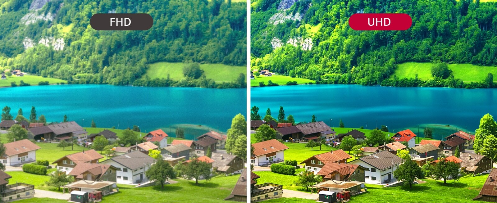 Μια μεγάλη οθόνη είναι εγκατεστημένη στον δρόμο και μια γυναίκα κοιτάζει μια διαφήμιση με ζωηρά χρώματα στην οθόνη.