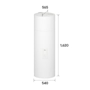 LG Αντλία θερμότητας για παραγωγή ζεστού νερού χρήσης (Water Heater) R290 150 l, Το εξωτερικό του θερμαντήρα νερού αντλίας θερμότητας LG (WH15ESF0.HA) με ένδειξη των διαστάσεων. Έχει διαστάσεις 540 mm × 1.620 mm × 565 mm., WH15ESF0 HA, thumbnail 3
