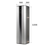 LG Αντλία θερμότητας για παραγωγή ζεστού νερού χρήσης (Water Heater) R134a 270 l – SG Ready, Το εξωτερικό του θερμαντήρα νερού αντλίας θερμότητας LG (WH27STR2.FA) με ένδειξη των διαστάσεων. Έχει διαστάσεις 580 mm × 2.008 mm × 582 mm., WH27STR FA, thumbnail 3