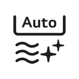 Εμφανίζεται μια ετικέτα «Auto» με τη ροή αέρα στεγνώματος και αστραφτερά εικονίδια από κάτω της.