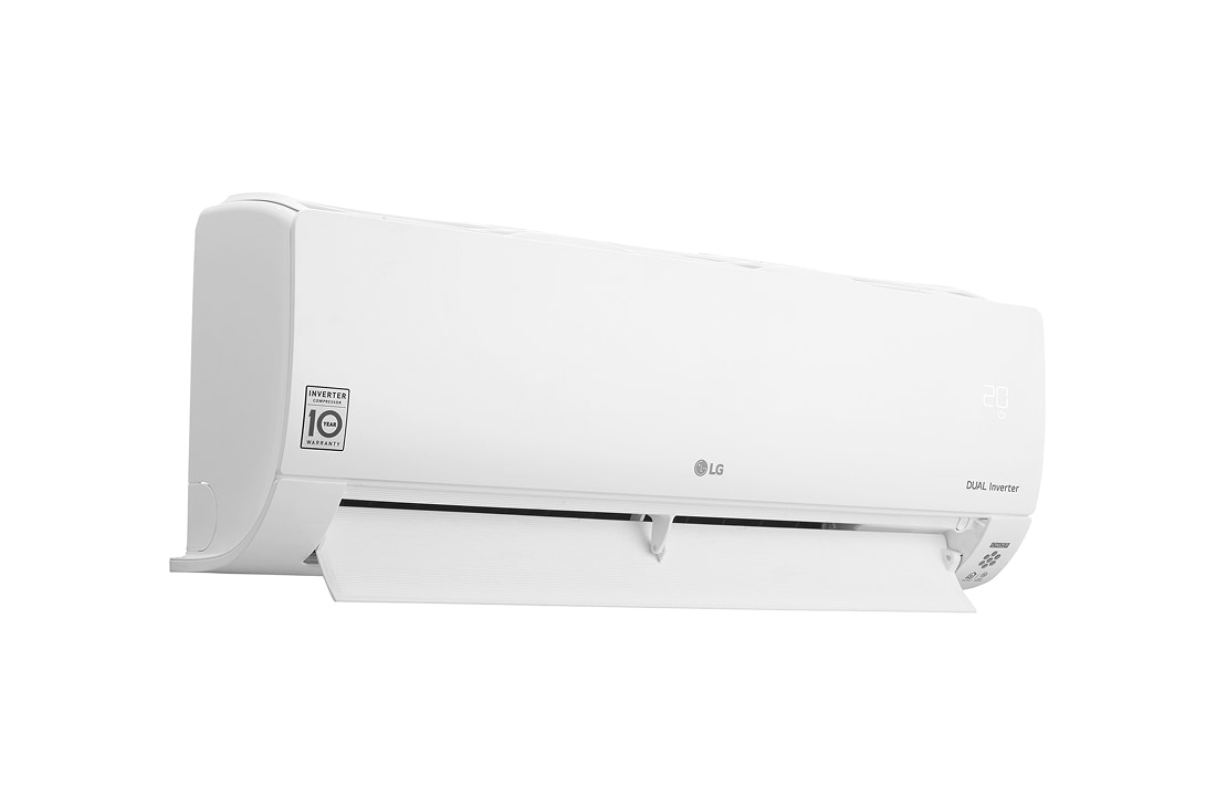 LG Wall Mounted, Indoor Unit, 30k Btu	, Αριστερή πλαϊνή όψη της επιτοίχιας μονάδας LG με την περσίδα ανοικτή, PM15SK, thumbnail 4