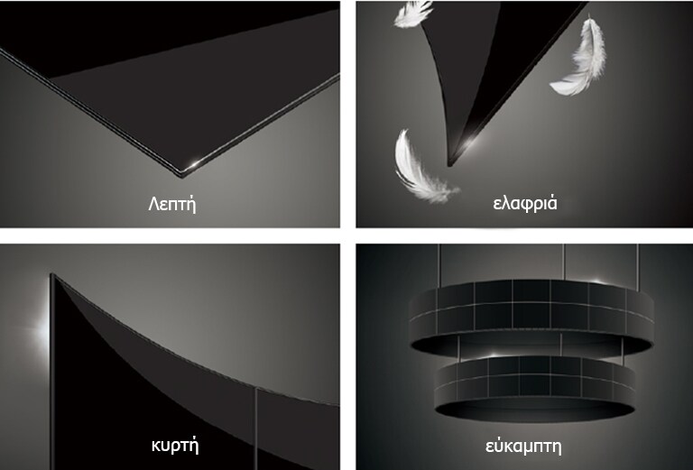 Η οθόνη της LG OLED Signage είναι λεπτή, ελαφριά και εύκαμπτη.