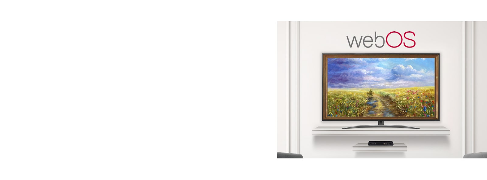 Μια τηλεόραση συνδεδεμένη στο STB6500, η οποία απεικονίζει ένα έργο τέχνης με τη λειτουργία Γκαλερί στο webOS 5.0.