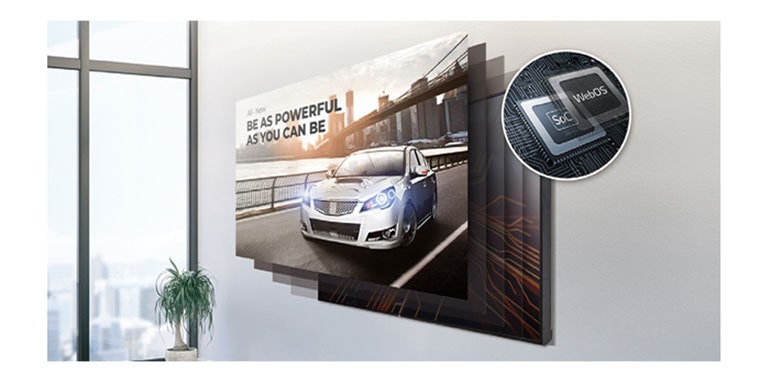 Το SoC και η πλατφόρμα webOS smart signage επιδεικνύουν τη δυνατότητα εκτέλεσης διαφόρων εργασιών ταυτόχρονα.