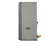 LG R32 Monobloc S II, 1Ø, 5kW, Αντλίες θερμότητας αέρα-νερού LG HM051MRS UA40, πίσω όψη μαύρης εξωτερικής μονάδας με γκρίζα κυματιστή γρίλια., HM051MRS UA40, thumbnail 7