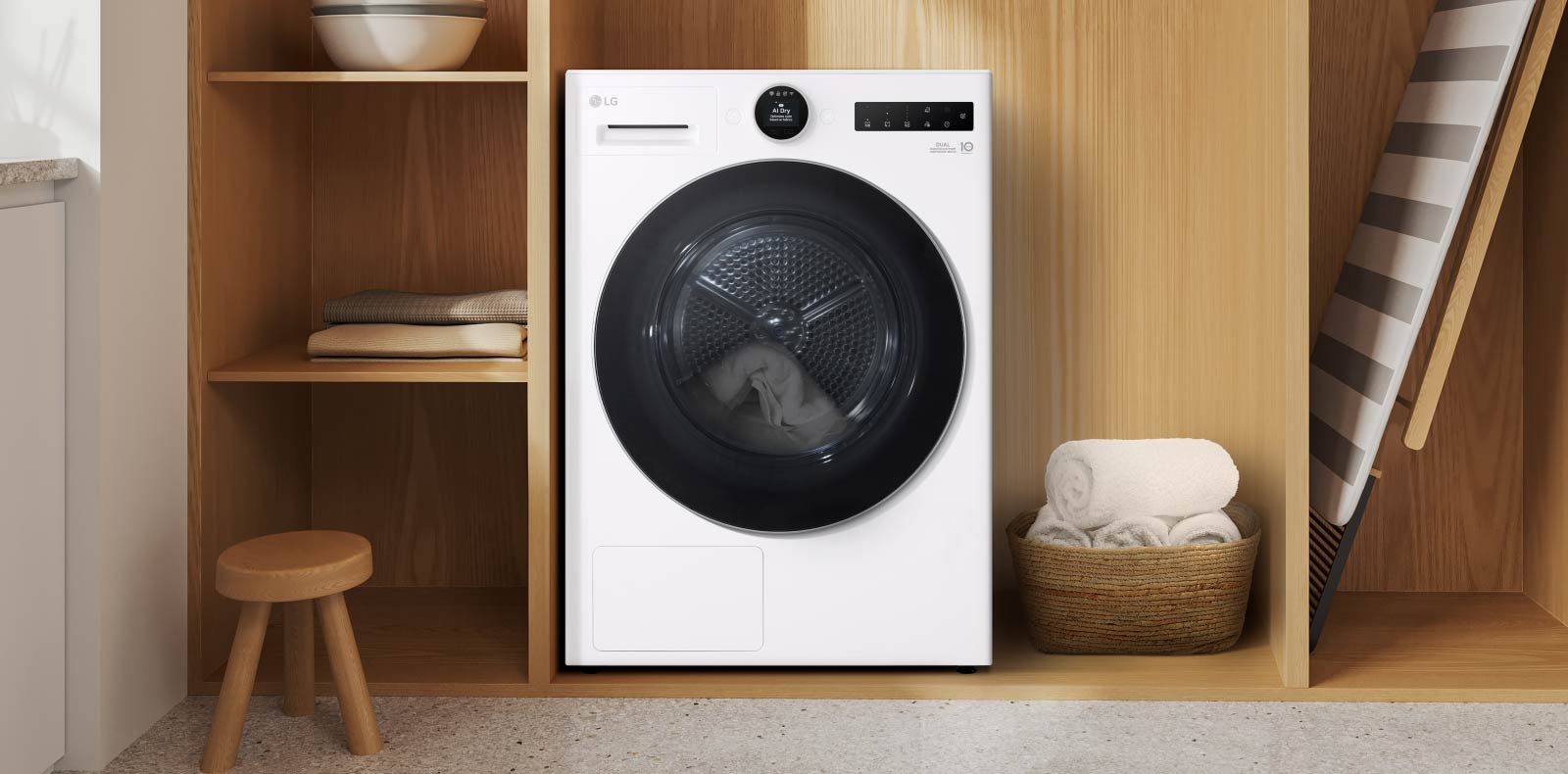 Κύκλος AI Dry που ανιχνεύει τον τύπο υφάσματος και την ποσότητα υγρασίας που απομένει.