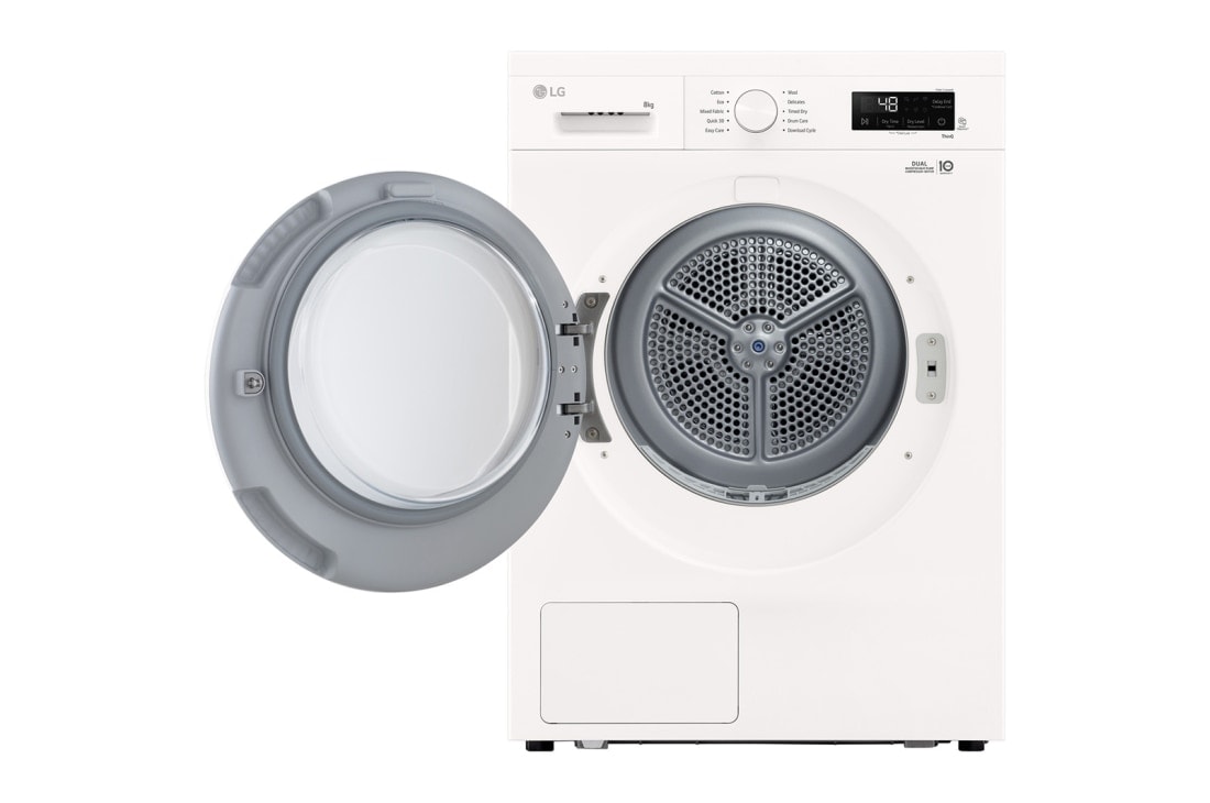 LG Στεγνωτήριο 9kg Υβριδικό με Αντλία Θερμότητας, front view, RHX1009NWH, thumbnail 2