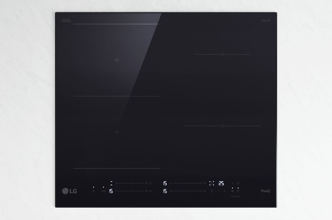 LG Εντοιχιζόμενη Επαγωγική Εστία 60cm, 4 Εστίες με 2 ευέλικτες ζώνες, Οθόνη αφής, Κάτοψη, CBIZ2437B