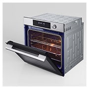 LG Εντοιχιζόμενος Φούρνος InstaView™ 76L,  Α+, Air Fry, Πυρόλυση, EasyClean - Αριστερά βρίσκεται το εσωτερικό του ακατάστατου προϊόντος και δεξιά βρίσκεται ο φούρνος καθαρισμένος με τη λειτουργία EasyClean., WSED7612S, thumbnail 11