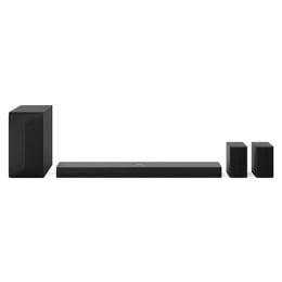 Μπροστινή όψη LG Soundbar S70TR, subwoofer και πίσω ηχείων