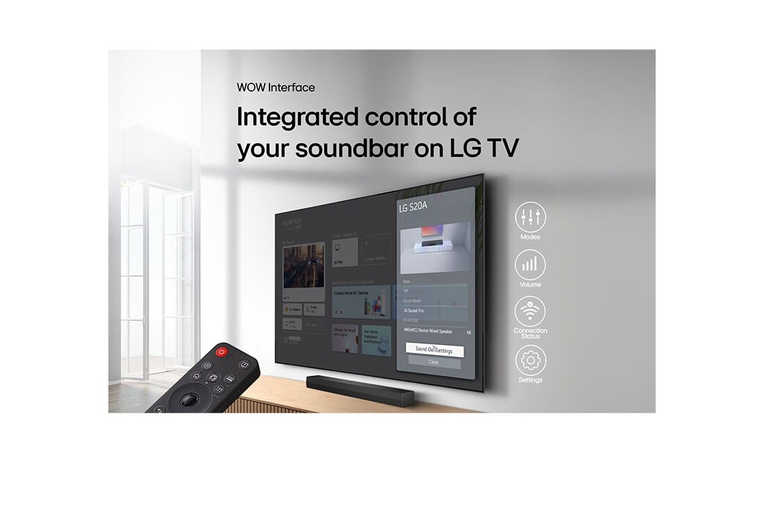 LG Soundbar S20A, Κάρτα USP: Ενσωματωμένος έλεγχος WOW Interface του soundbar σας στην LG TV, S20A.CEUSLLK, thumbnail 13