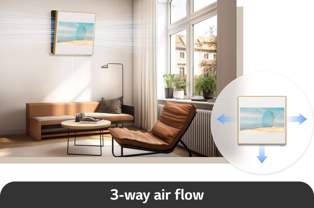 LG Artcool Gallery Premium, Κλιματιστικό Inverter 9.000 BTU, LCD Oθόνη 27'' στην πρόσοψη, three-way air flow, A09GA2, thumbnail 14