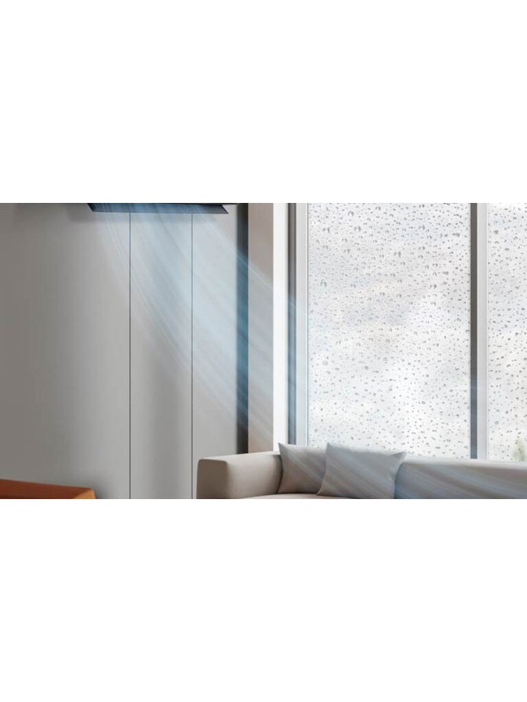 Κλιματιστικό LG με έλεγχο άνετης υγρασίας που ρυθμίζει τη ροή αέρα, με ένταση στο 80% υγρασίας και μειωμένα στο 60%.