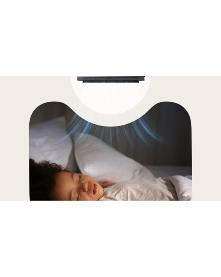 Άτομα κοιμούνται γαλήνια με το κλιματιστικό LG με το Sleep Timer+ για εξατομικευμένη ψύξη κατά τη διάρκεια της νύχτας.	