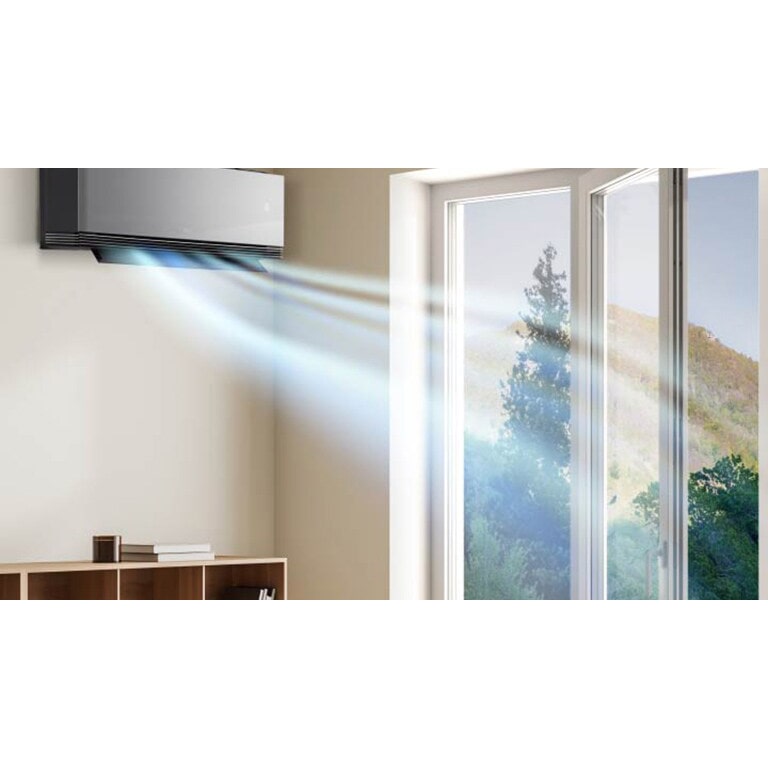 Κλιματιστικό LG με ανίχνευση ανοικτού παραθύρου που μειώνει τη λειτουργία όταν ανοίγει ένα παράθυρο για εξαερισμό.	