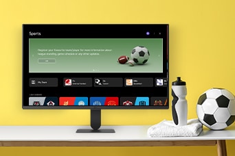 Η οθόνη LG Smart Monitor δείχνει διάφορες οθόνες LG sports.
