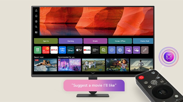 LG SMART Monitor με AI Voice ID που αναγνωρίζει μεμονωμένες φωνές για την παροχή εξατομικευμένων προφίλ και εξατομικευμένων προτάσεων περιεχομένου.