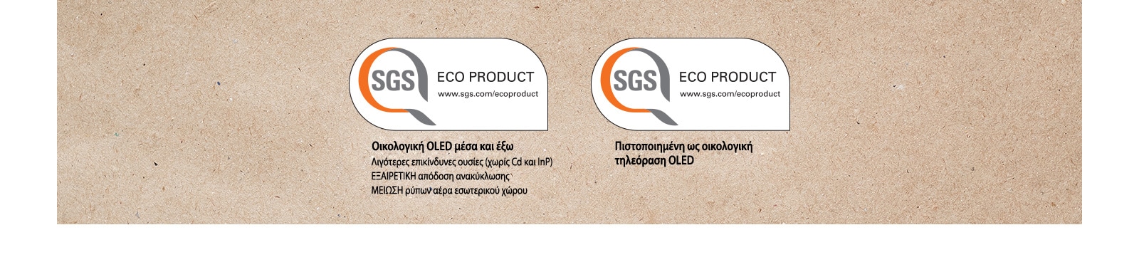 Λογότυπο της πιστοποίησης της SGS για τα πάνελ OLED και τις τηλεοράσεις OLED.