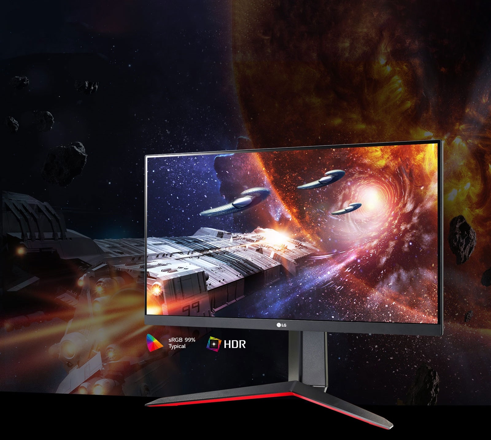 Σκηνή παιχνιδιού με πλούσια χρώματα και αντίθεση σε οθόνη που υποστηρίζει το πρότυπο HDR10 με sRGB 99% (τυπ.) 