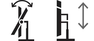 Οθόνη με δυνατότητα ρύθμισης κλίσης / ύψους.	