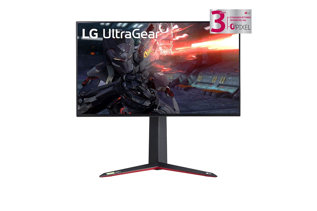 LG Gaming Μόνιτορ 27'' UHD 4K UltraGear™ Nano IPS 1 ms (GtG) , με VESA DSC, μπροστινή όψη, 27GN950-B