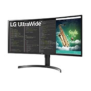 LG Μόνιτορ με κυρτή οθόνη 35'' UltraWide™ QHD HDR VA, πλαϊνή όψη σε γωνία +15 μοιρών, 35WN75C-B, thumbnail 2