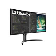 LG Μόνιτορ με κυρτή οθόνη 35'' UltraWide™ QHD HDR VA, Προοπτική όψη, 35WN75C-B, thumbnail 4