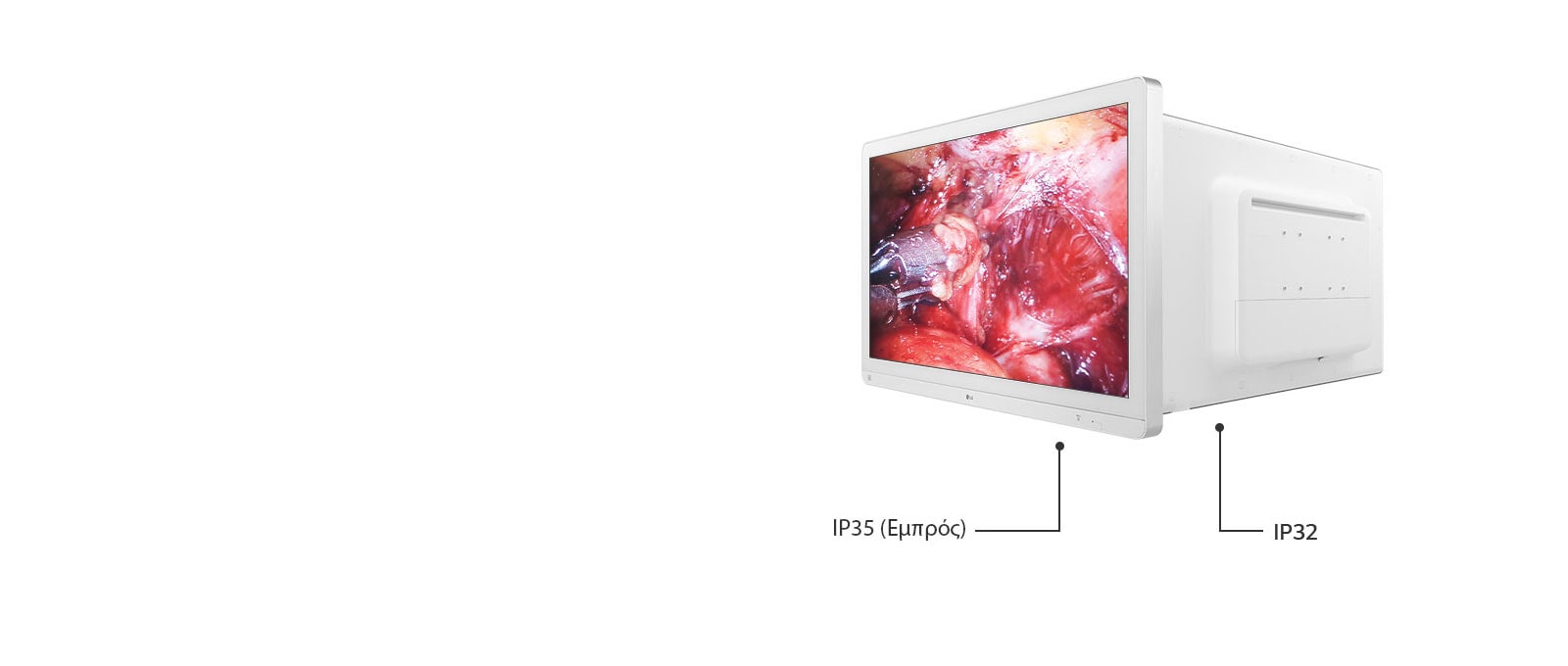 Βαθμός αντοχής σε σκόνη και νερό του δείκτη IP35 (Εμπρός) / IP32 (κορμός με εξαίρεση το μπροστινό μέρος)