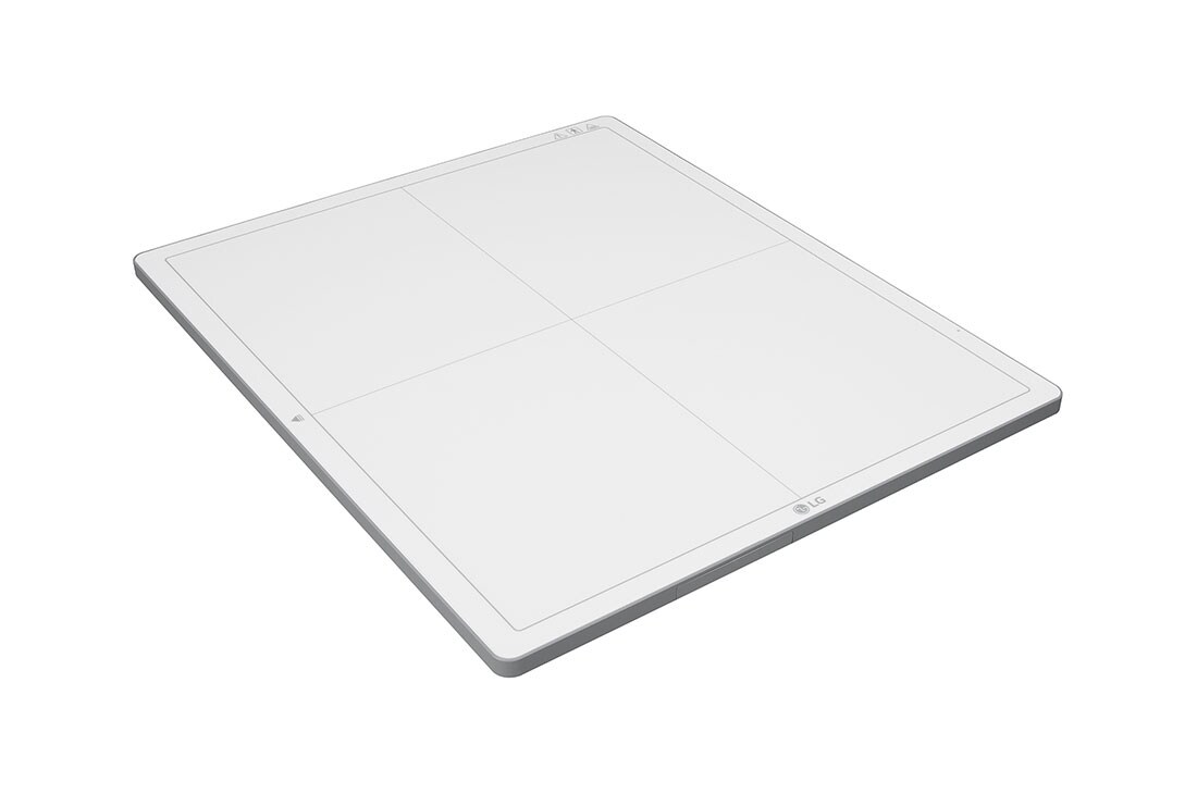 LG Ψηφιακός ανιχνευτής ακτίνων Χ (DXD), Προοπτική όψη από πάνω του ψηφιακού ανιχνευτή ακτίνων Χ 14HK701G-W της LG σε λευκό, 14HK701G-W, thumbnail 6
