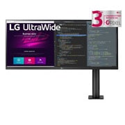 LG UltraWide™ QHD IPS HDR Monitor Ergo, μπροστινή όψη με βραχίονα μόνιτορ στα δεξιά, 34WN780-B, thumbnail 1