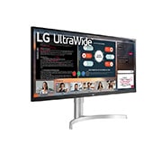 LG Οθόνη 34'' UltraWide™ Full HD (2560x1080) HDR IPS, προοπτική όψη, 34WN650-W, thumbnail 4
