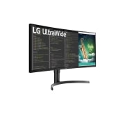 LG Μόνιτορ με κυρτή οθόνη 35'' UltraWide™ QHD HDR VA, προοπτική όψη, 35WN65C-B, thumbnail 4