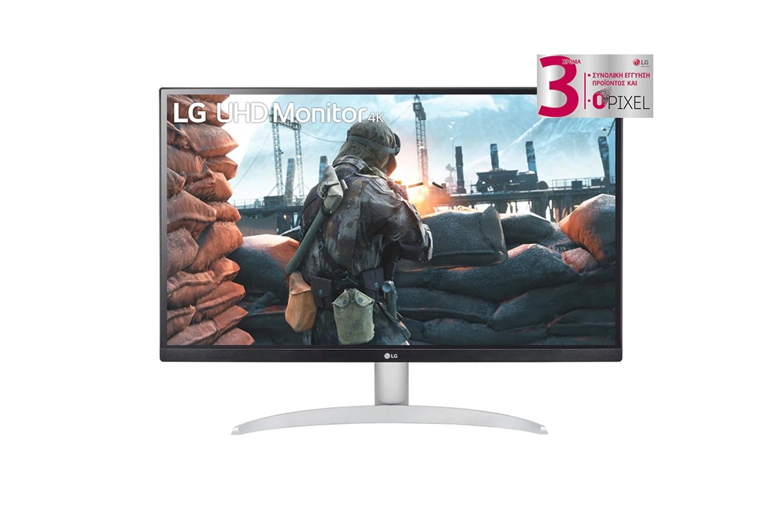 LG Οθόνη IPS 27'' UHD 4K με VESA DisplayHDR™ 400, μπροστινή όψη, 27UP600-W