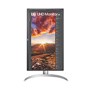 LG Οθόνη IPS 27'' UHD 4K με VESA DisplayHDR™ 400, μπροστινή όψη της οθόνης, η οποία έχει περιστραφεί στον οριζόντιο άξονα κατά 90 μοίρες σε κατακόρυφη προβολή, 27UP850-W, thumbnail 10