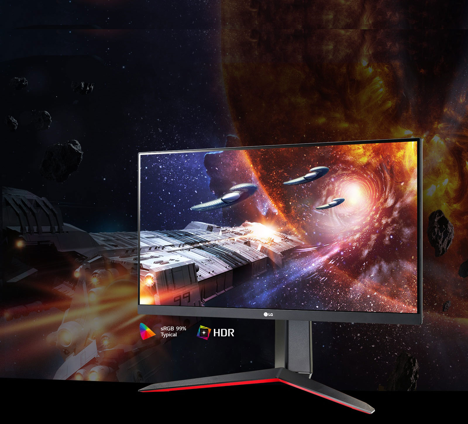 Σκηνή παιχνιδιού με πλούσια χρώματα και αντίθεση σε οθόνη που υποστηρίζει το πρότυπο HDR10 με sRGB 99% (τυπ.)