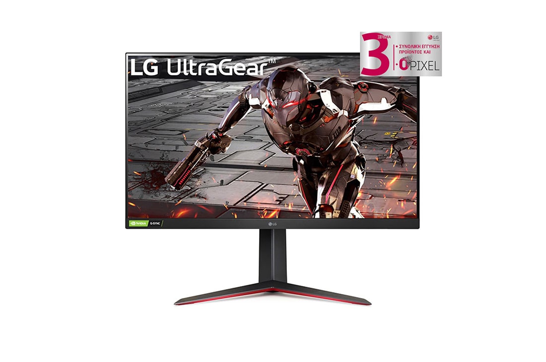 LG Οθόνη 31,5'' UltraGear™ Full HD για παιχνίδια με ρυθμό ανανέωσης 165 Hz, 1 ms MBR και συμβατή με NVIDIA® G-SYNC®, μπροστινή όψη, 32GN550-B