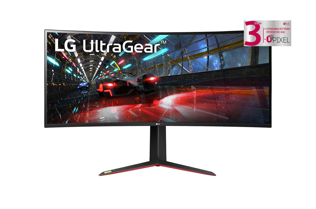 LG Κυρτή οθόνη για παιχνίδια 37,5'' UltraGear™ Nano IPS 1 ms (GtG), μπροστινή όψη, 38GN950-B