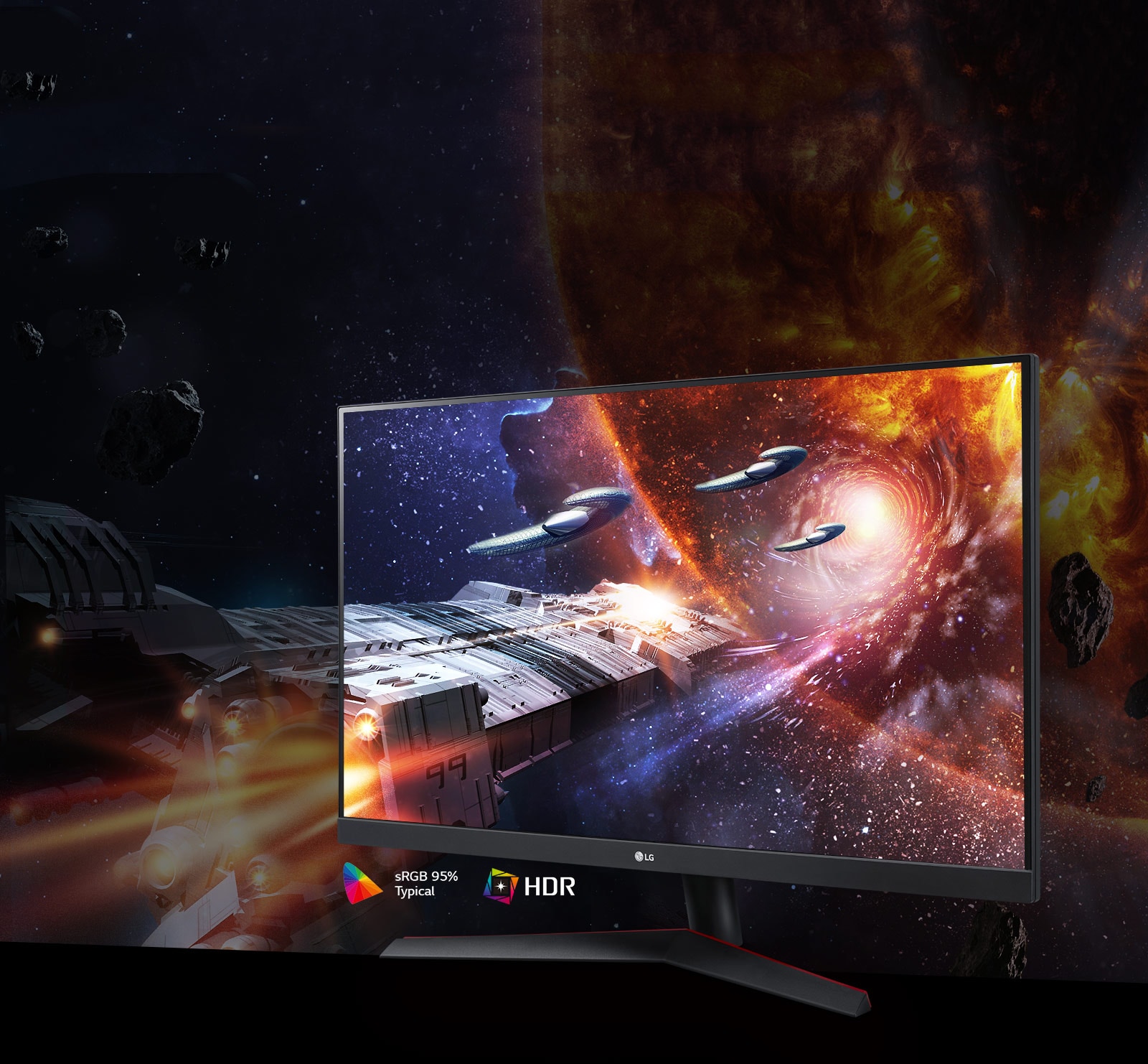 Σκηνή παιχνιδιού με πλούσια χρώματα και αντίθεση σε οθόνη που υποστηρίζει το πρότυπο HDR10 με sRGB 95% (τυπ.)