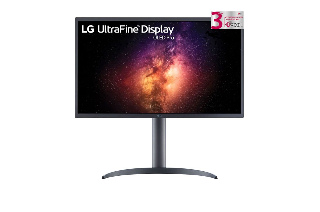 LG Οθόνη OLED 4K 27'' με μείωση φωτισμού pixel και λόγο αντίθεσης 1.000.000: 1, μπροστινή όψη, 27EP950-B