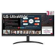 LG Οθόνη IPS 34'' UltraWide™ Full HD 21:9 με AMD FreeSync™, μπροστινή όψη, 34WP500-B, thumbnail 1