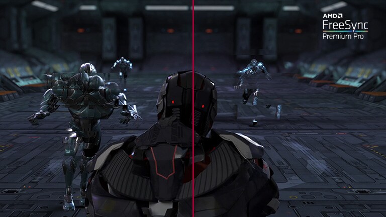 Σύγκριση δύο εικόνων με λειτουργία "OFF" και AMD FreeSync Premium Pro